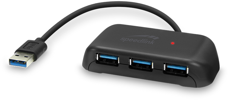 SNAPPY EVO USB Hub, 4-Port, USB 3.0, USB 3.1 Gen 1, USB 3.2 Gen 1 (5 Gbit/s), Active, black