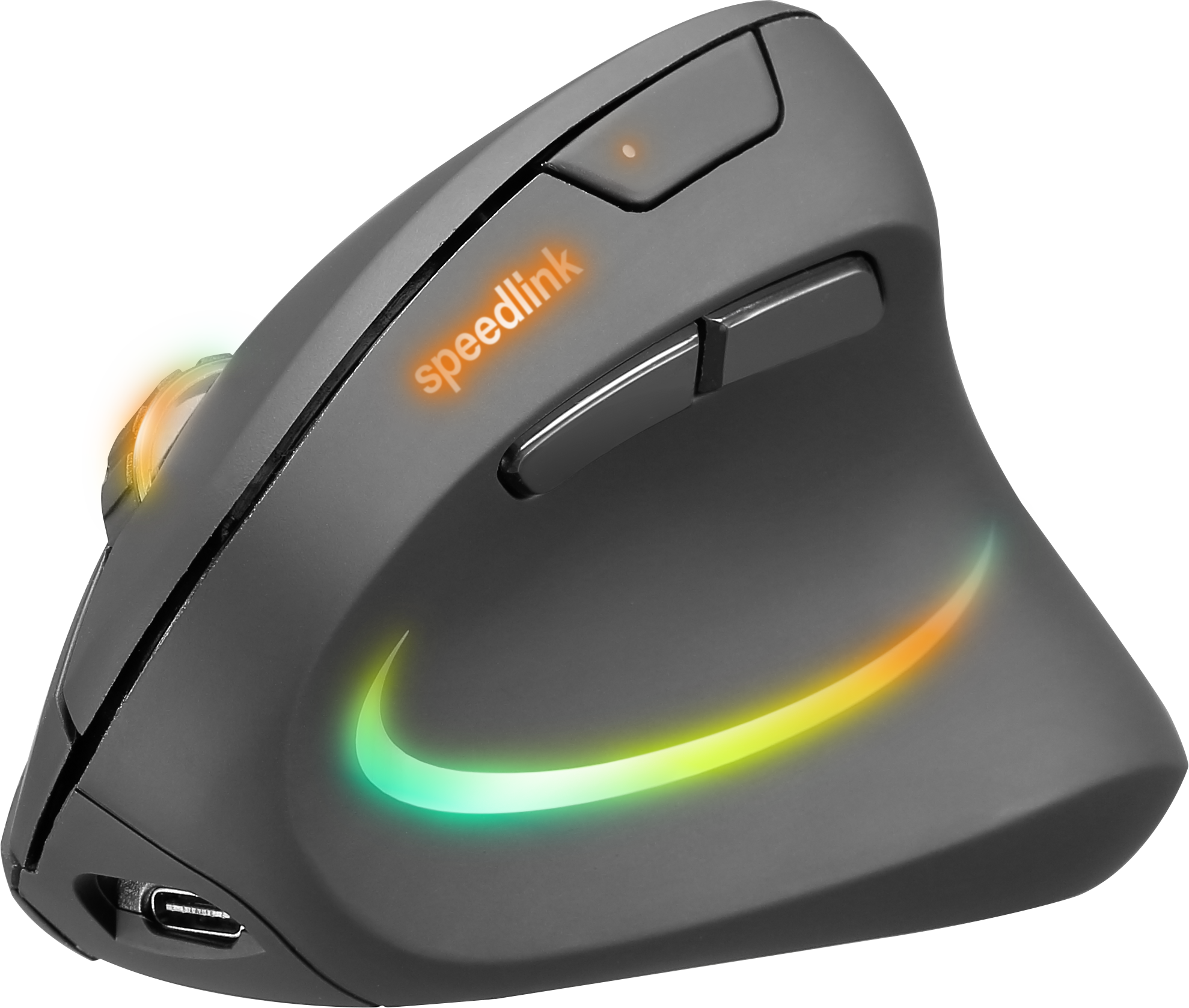 PIAVO PRO RGB Rechargeable Vertical Ergonomic Mouse - wireless, rubber-black