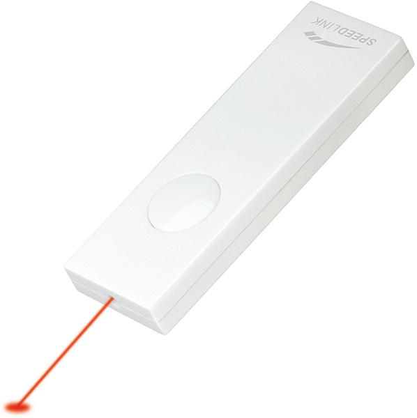 Weißer SPEEDLINK Laserpointer mit rotem Laserstrahl, ideal für Präsentationen und Meetings
