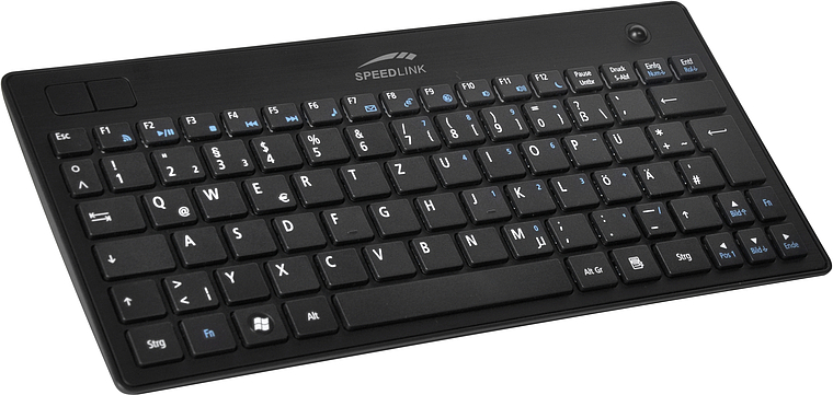 Schwarze Speedlink Mini-Tastatur mit kompaktem Design, ideal für PC und Laptop