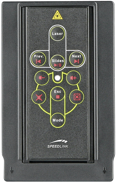 Speedlink Fernbedienung für Präsentationen, schwarz, mit Laserpointer und Bedienelementen für Foliensteuerung