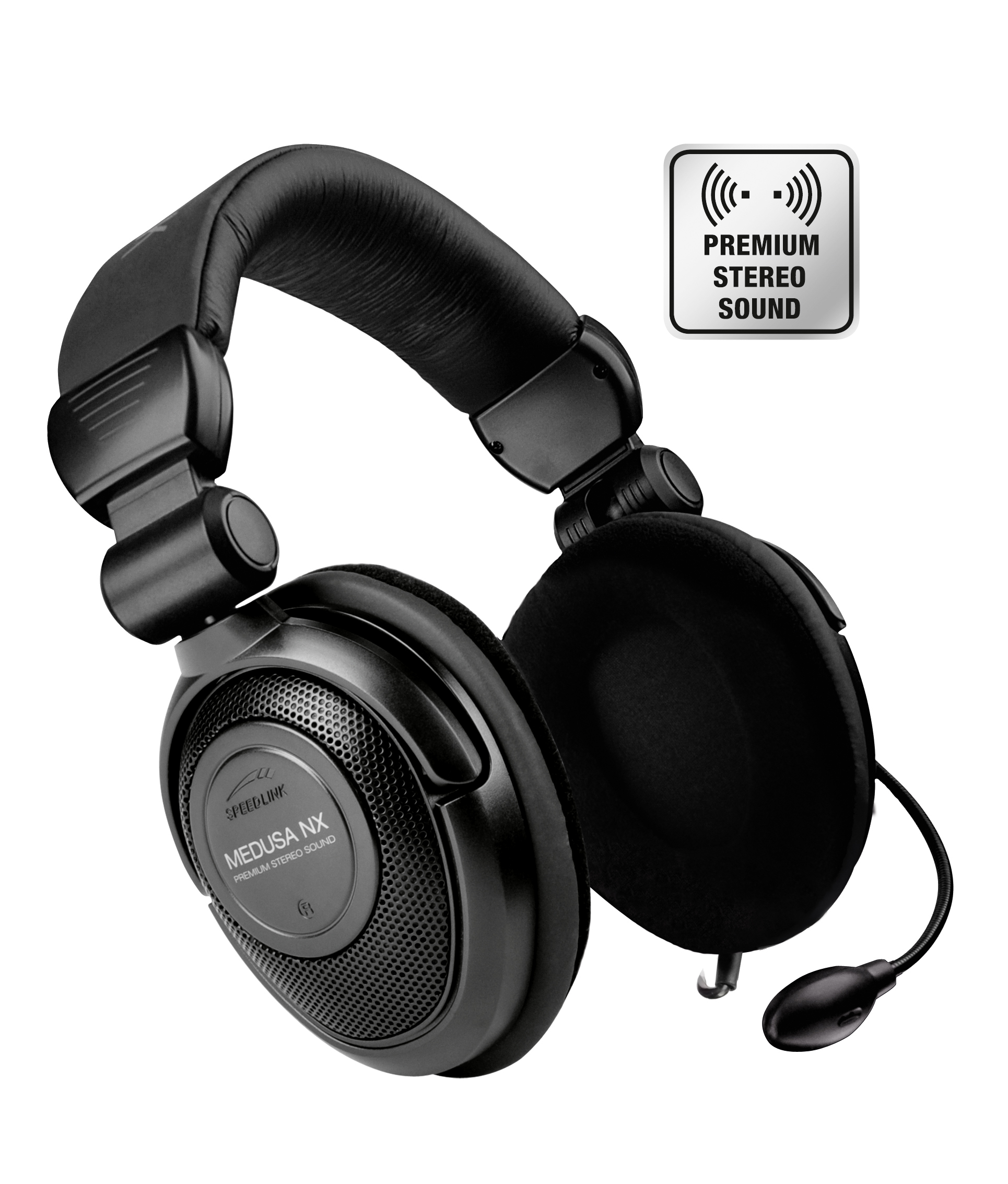 Schwarzes Speedlink Medusa NX Gaming-Headset mit Mikrofon und Premium Stereo Sound für besten Klanggenuss
