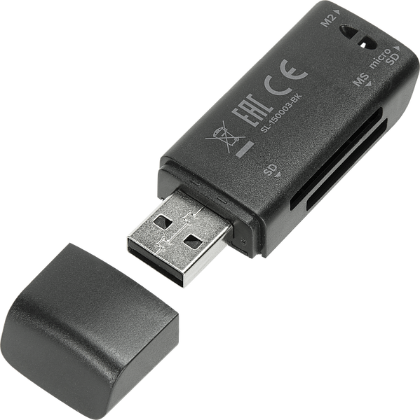SNAPPY PORTABLE USB Card Reader USB 2.0, black