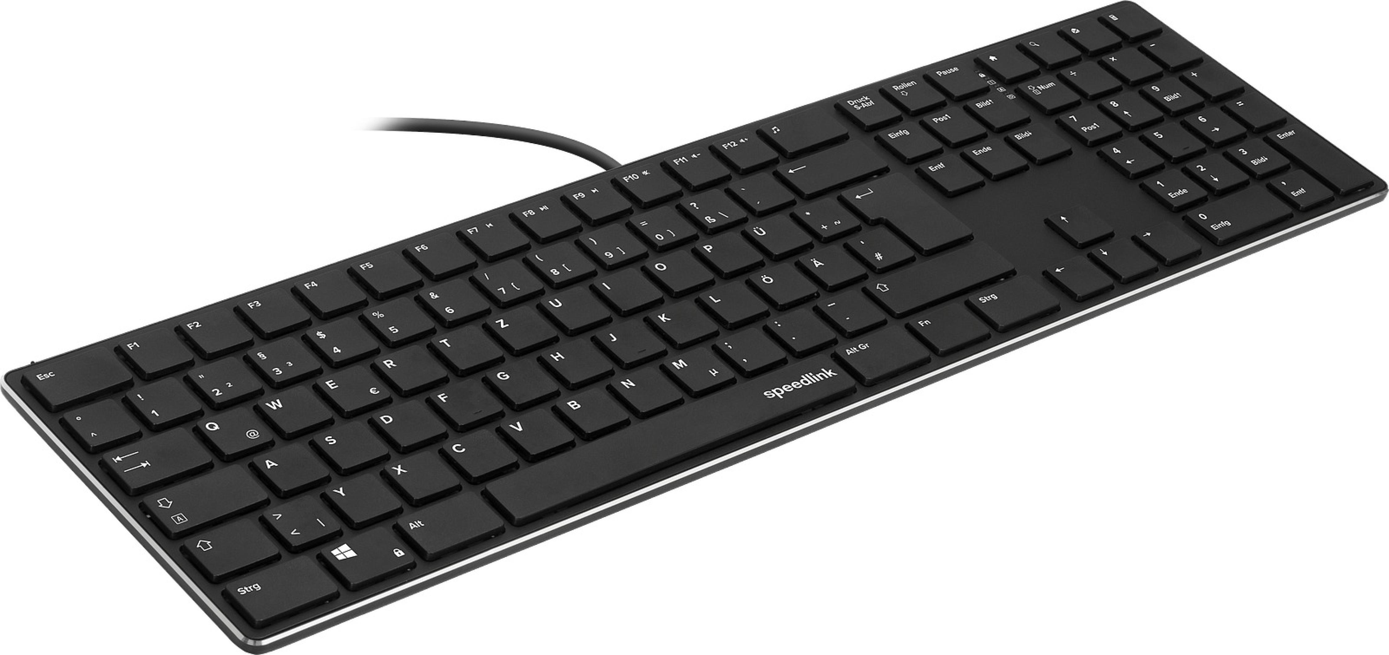 RIVA Slim Metal Scissor Keyboard, black - DE Layout