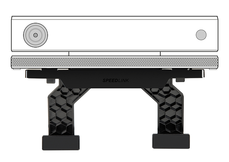 Speedlink Kamerahalterung für Xbox One Perfekter Haltemechanismus für das Kamerasystem schwarz Stabiler Halt auf Flachbildschirmen - Variabel einstellbare Größe - Stützen mit schonender Silikonauflage TORK XO Camera Stand