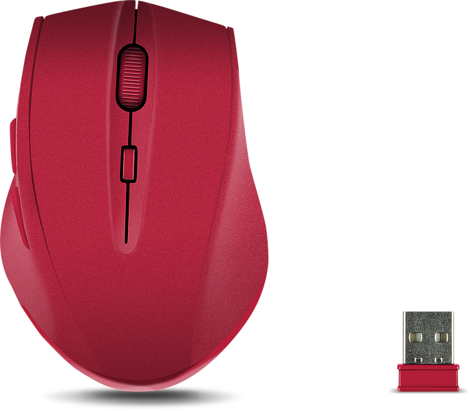 CALADO Silent Mouse - Wireless USB, rubber-red