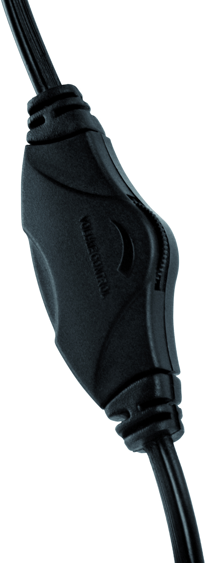 Schwarzer Kabel-Lautstärkeregler zur Anpassung der Lautstärke an Kopfhörern oder Headsets