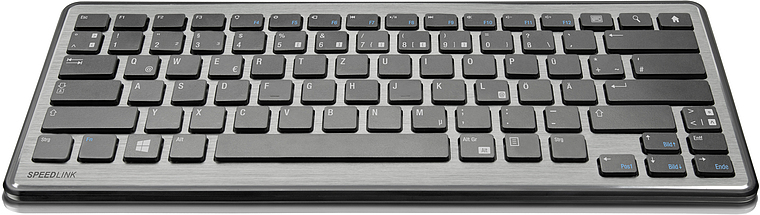 SPEEDLINK kabellose Tastatur in Silber-Schwarz mit deutschem QWERTZ-Layout und flachen Tasten