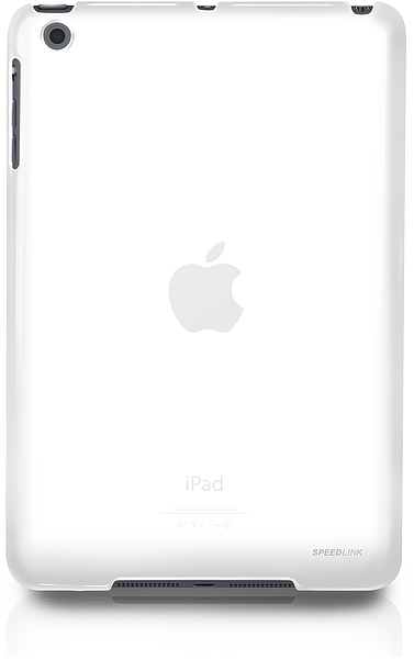 Transparente Schutzhülle von Speedlink für die Rückseite eines Apple iPad, schützt vor Kratzern und Stößen