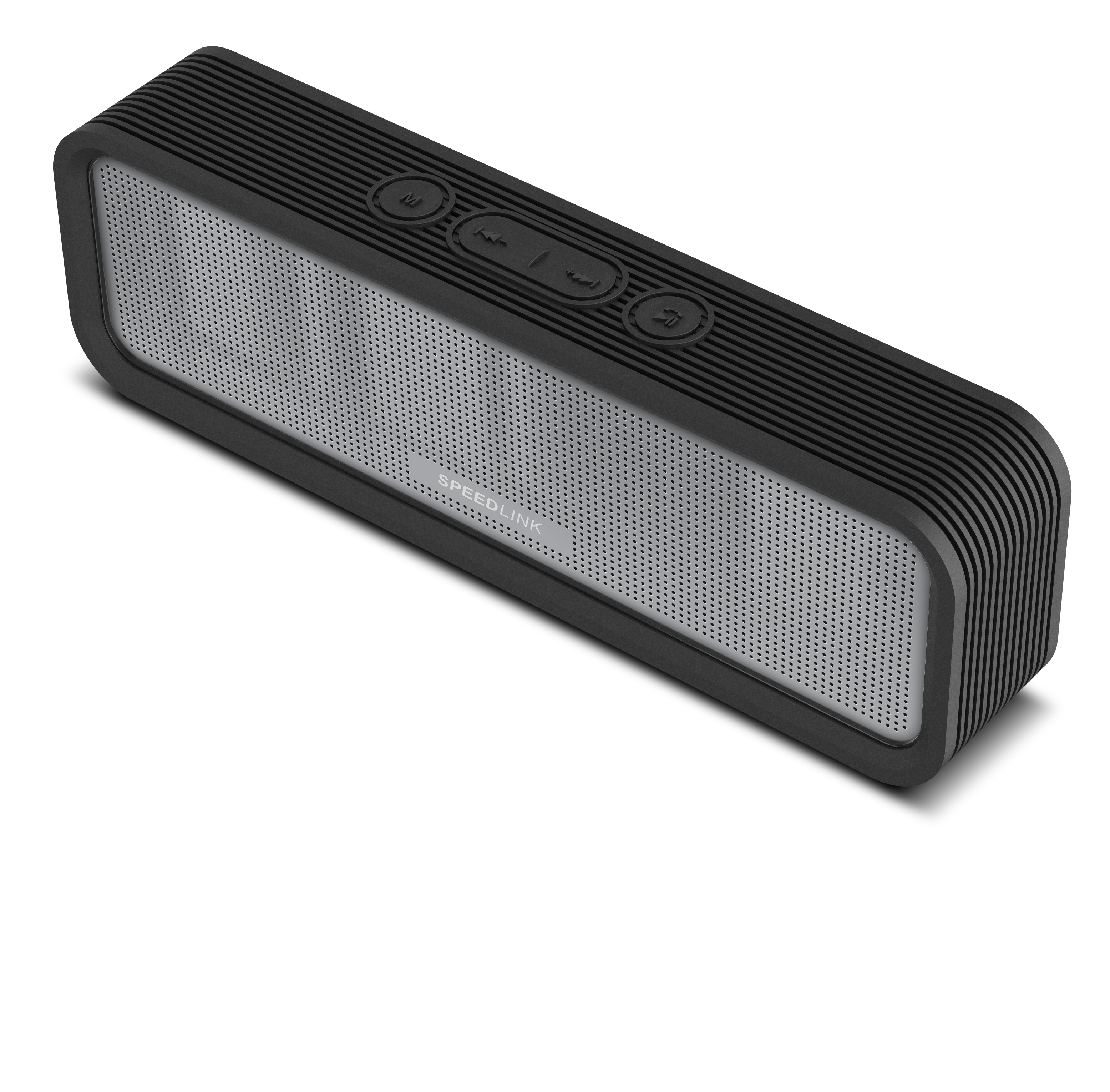 Schwarzer, tragbarer Bluetooth-Lautsprecher von SPEEDLINK mit Bedienfeld und modernem Design