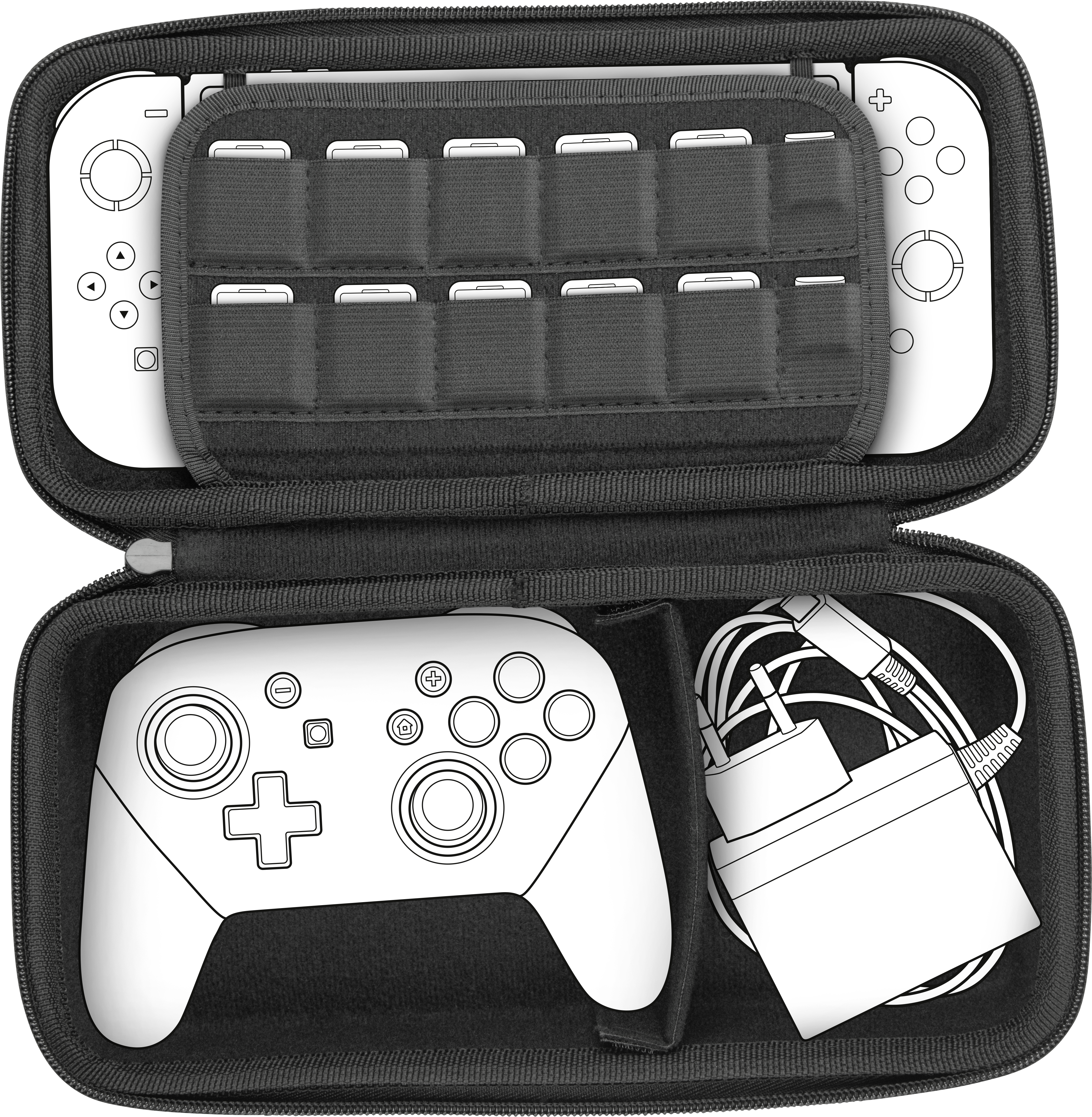 CADDY PRO XL Protection Case - für Nintendo Switch/OLED/Lite, schwarz