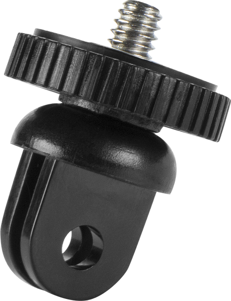 Schwarzer Adapter mit 1/4 Zoll Schraube zur Befestigung von Action-Kameras an Halterungen, kompatibel mit GoPro