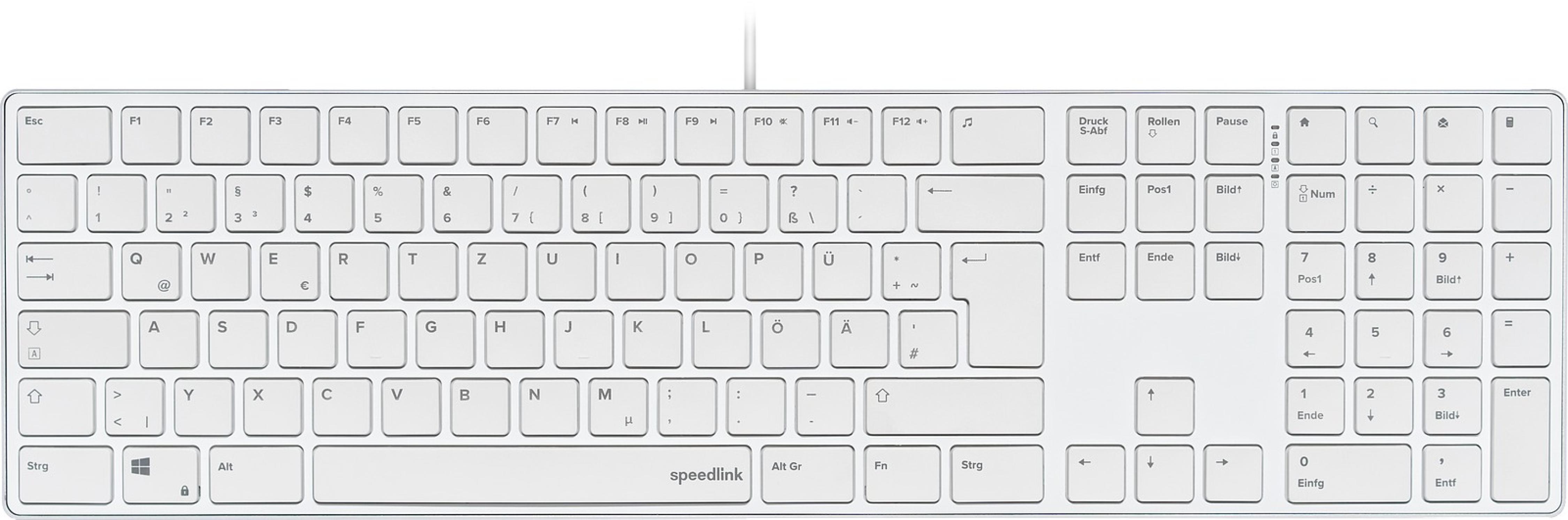 SPEEDLINK RIVA Slim Metal Scissor Keyboard, white - DE Layout