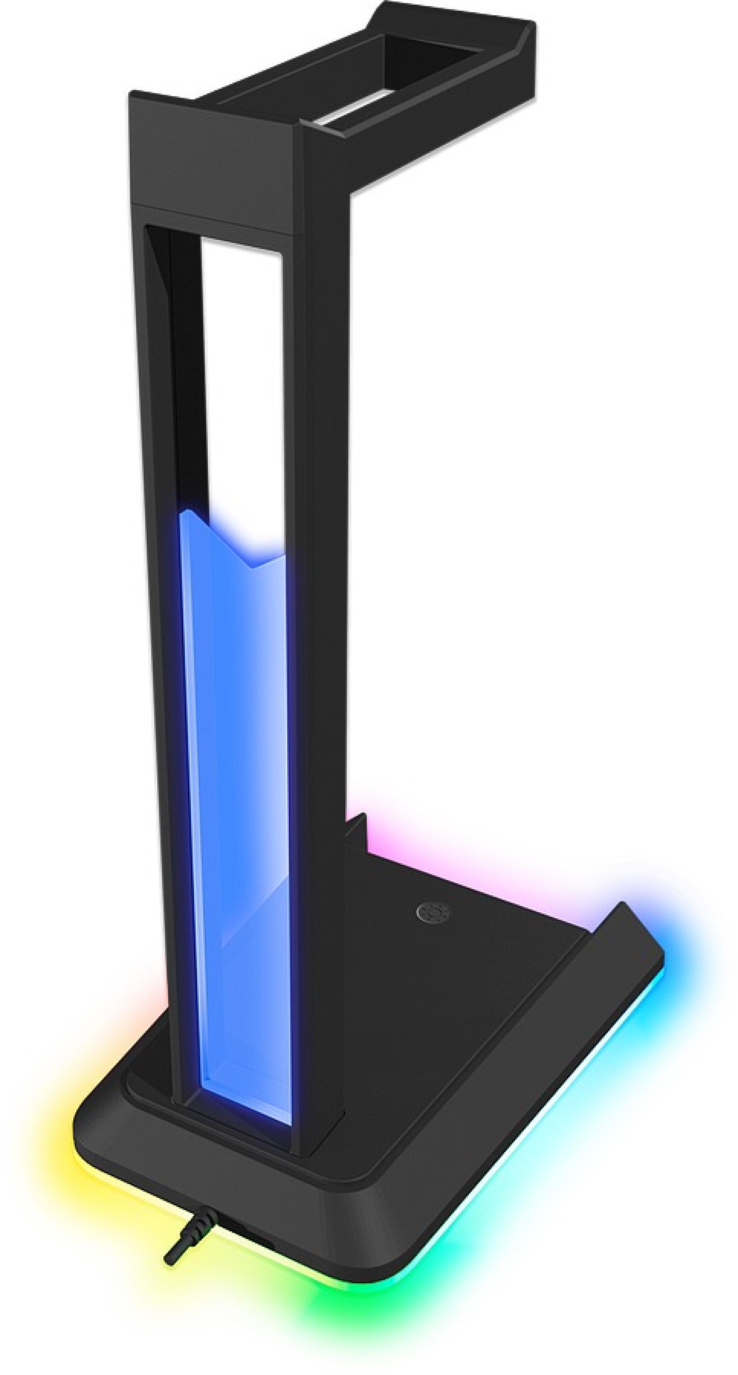 EXCELLO NX RGB Headset Stand, USB 2.0 Hub, black