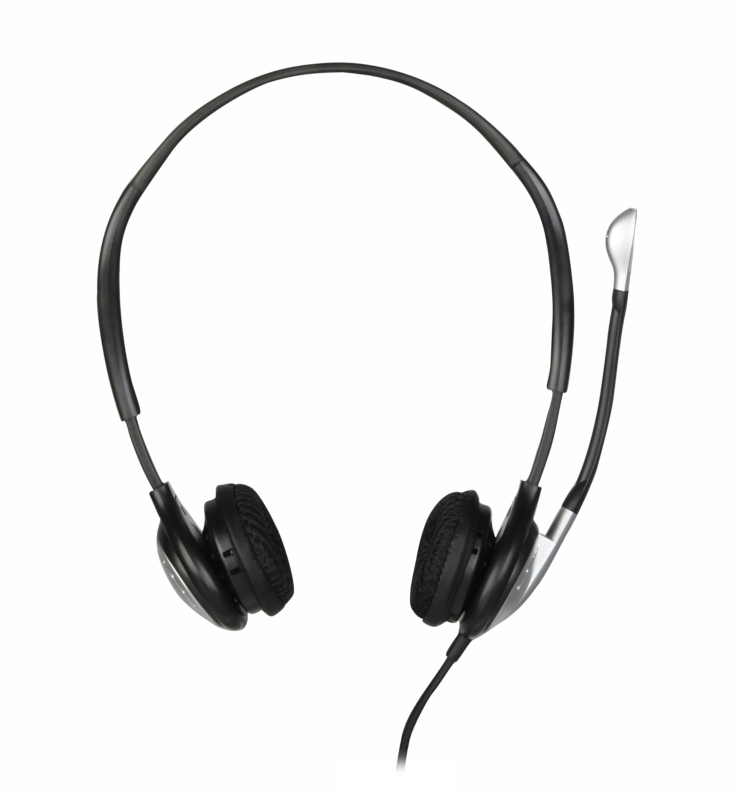 Abbildung eines schwarzen Headsets mit Mikrofon, ideal für den Einsatz am Computer, in Call-Centern oder fürs Homeoffice