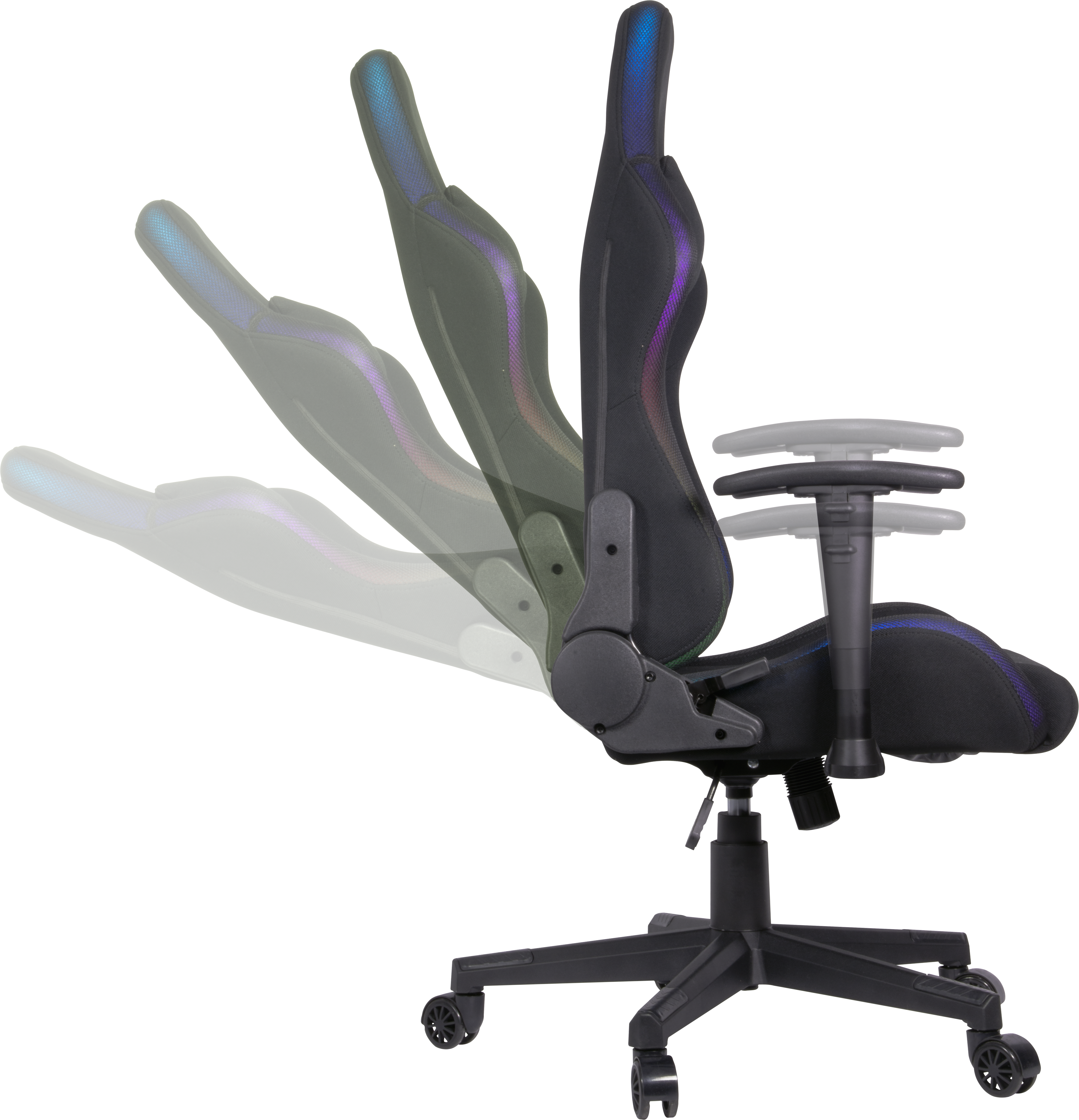 REGYS RGB Gaming Chair, black fabric