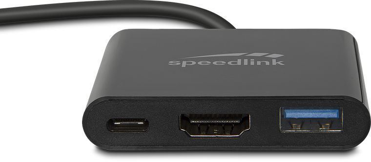 Speedlink USB-C Hub mit HDMI- und USB-A Anschluss, ideal für die Verbindung mehrerer Geräte mit dem Laptop