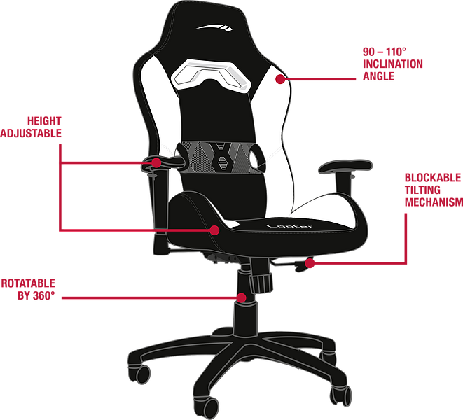LOOTER Gaming Chair, black-white