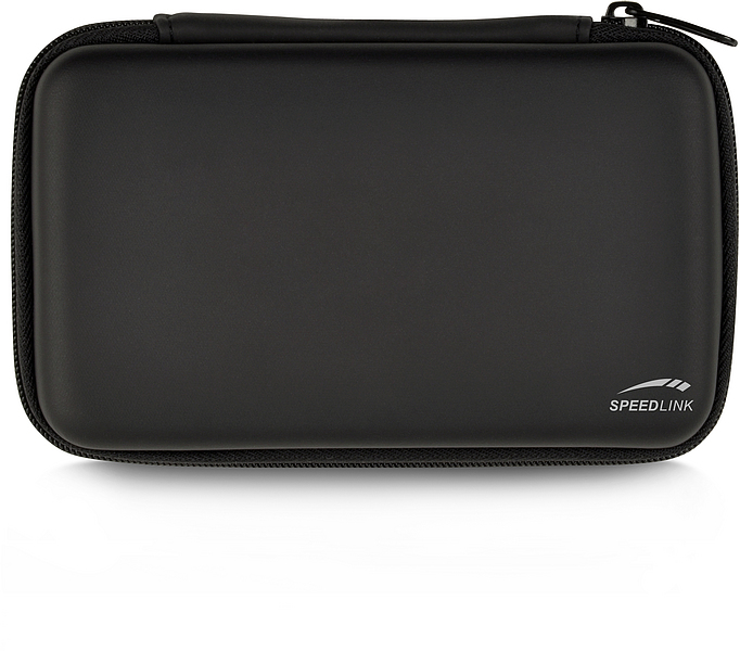 Schwarzes Hartschalenetui von SPEEDLINK für die Nintendo Switch, schützt Konsole und Zubehör zuverlässig