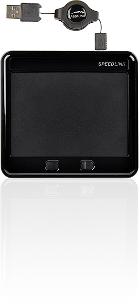 Schwarzes Speedlink Touchpad mit USB-Kabel und zwei Bedientasten, geeignet für Computersteuerung
