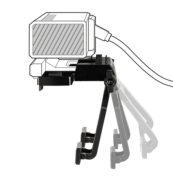 Abbildung einer praktischen, verstellbaren Kamerahalterung mit flexiblem Standfuß, ideal für Webcams oder Actionkameras