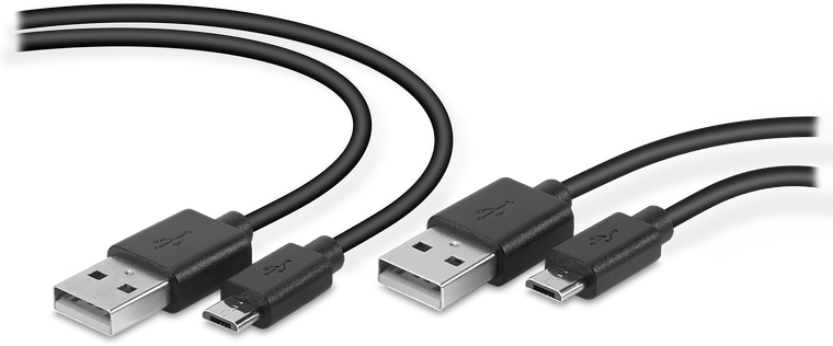STREAM Play & Charge USB Cable Set - for PS4, black