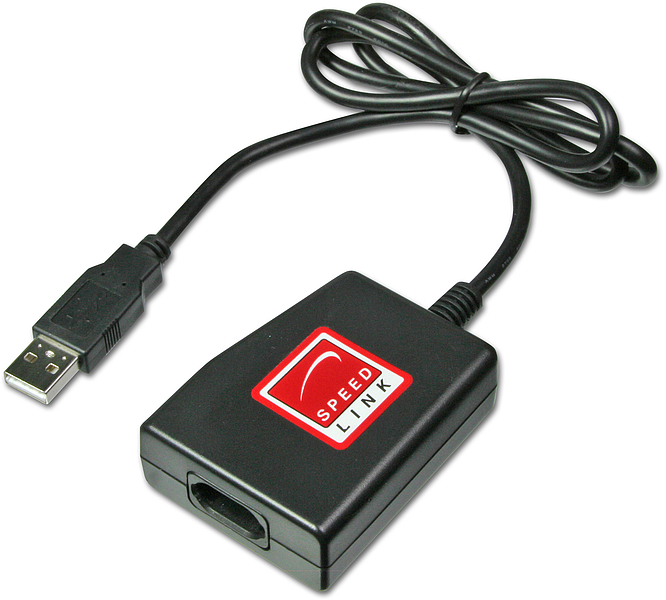 SPEED LINK USB-Adapter für Gamecontroller, schwarzes Anschlusskabel mit USB-Stecker