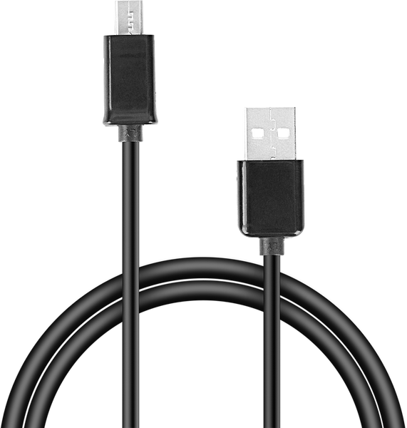 Schwarzes USB-auf-Micro-USB-Kabel, geeignet zum Laden und Synchronisieren von Geräten