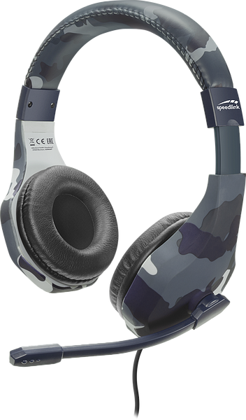 Gaming-Headset von Speedlink im Camouflage-Design mit Ohrpolstern und Mikrofon