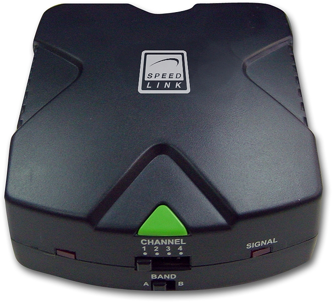 SPEED LINK Funkempfänger in Schwarz mit wählbaren Kanälen und Bandumschalter, geeignet für kabellose Gamecontroller