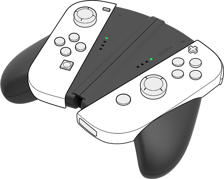 V-GRIP 2-IN-1 Handle für Joy-cons - für Nintendo Switch/OLED, schwarz