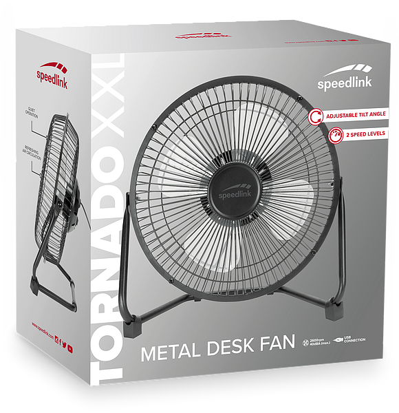 TORNADO METAL XXL Desk Fan, black