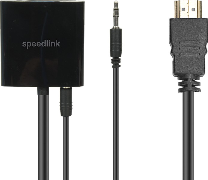 Speedlink HDMI Adapter mit 3,5mm Klinkenanschluss und HDMI-Stecker für Audio- und Videoübertragung