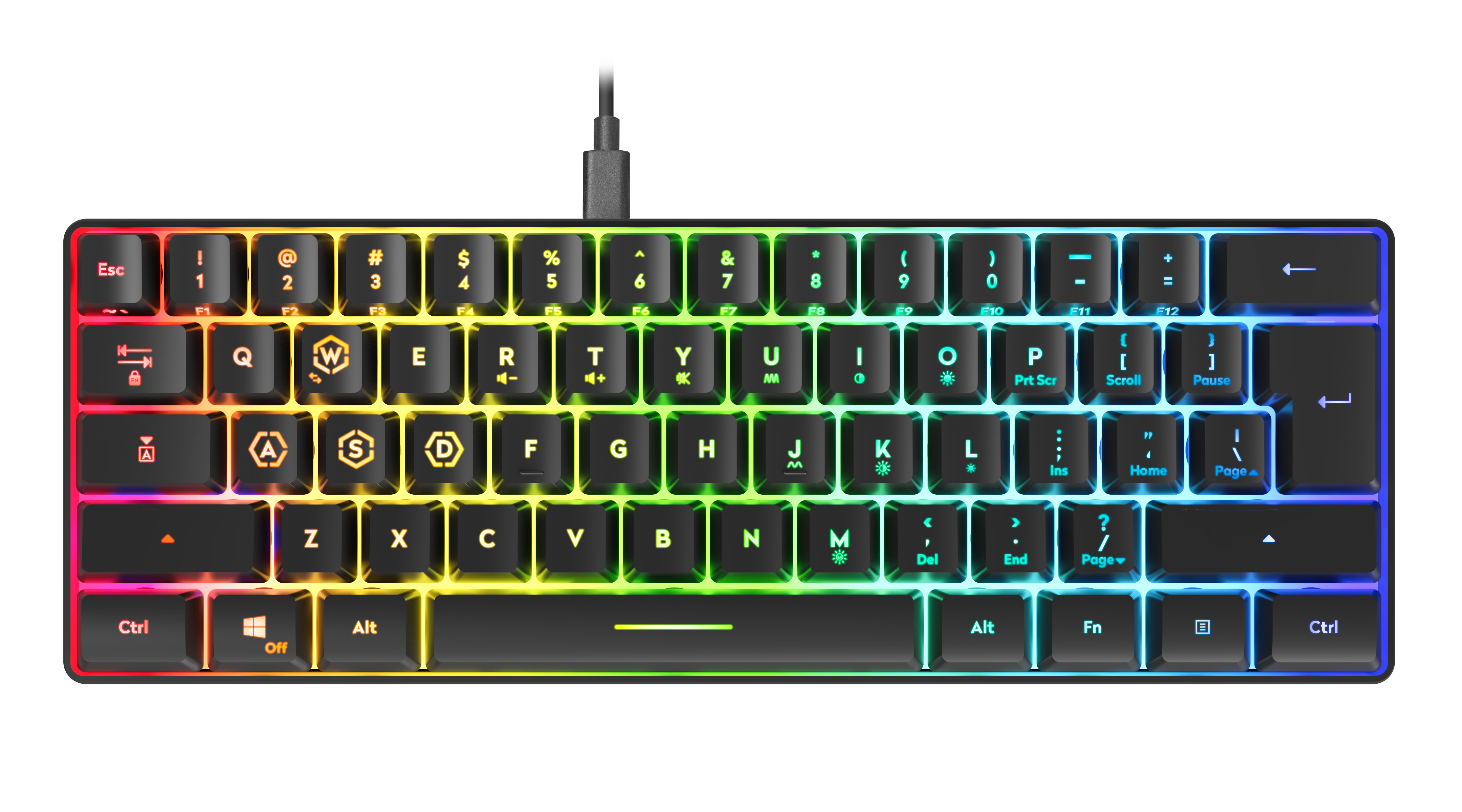 LETOS RGB 60% Gaming Keyboard, schwarz - US layout