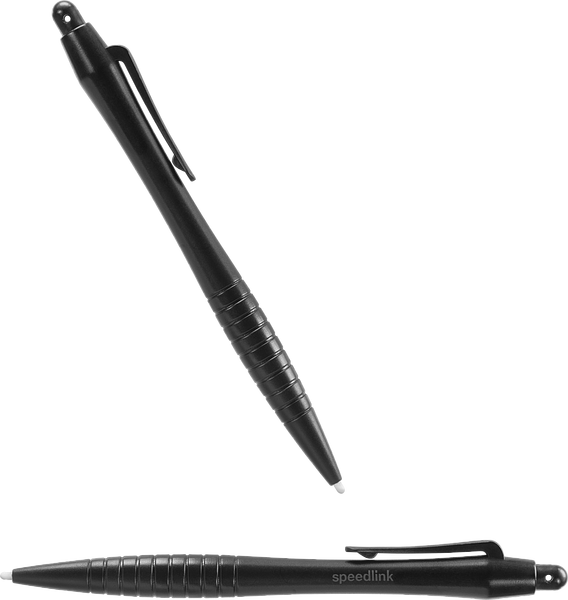 Schwarzer Speedlink Kombistift mit Kugelschreiber und Touchscreen-Eingabestift-Funktion