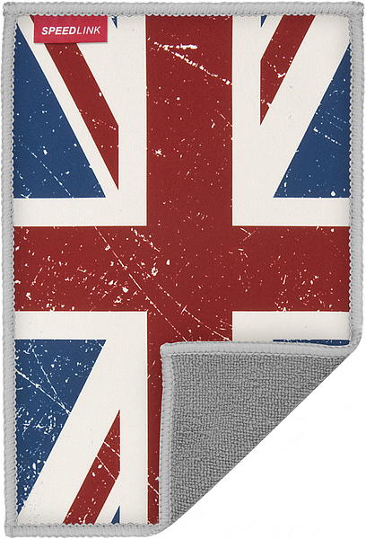 Mikrofasertuch von SPEEDLINK mit britischer Flagge, ideal zum Reinigen von Monitoren, Tablets und Smartphones