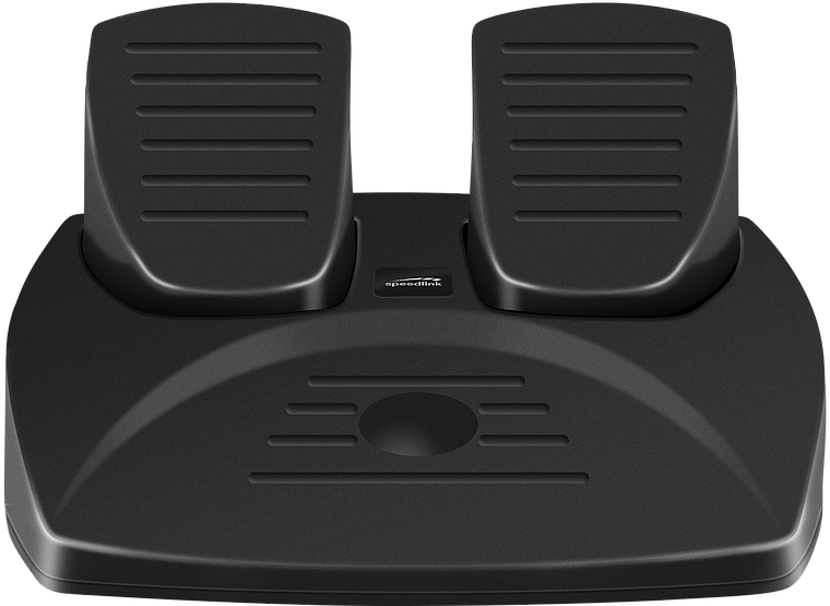 Schwarze Speedlink Fußpedale für PC-Gaming oder Simulatoren, geeignet für Renn- oder Flugsimulation