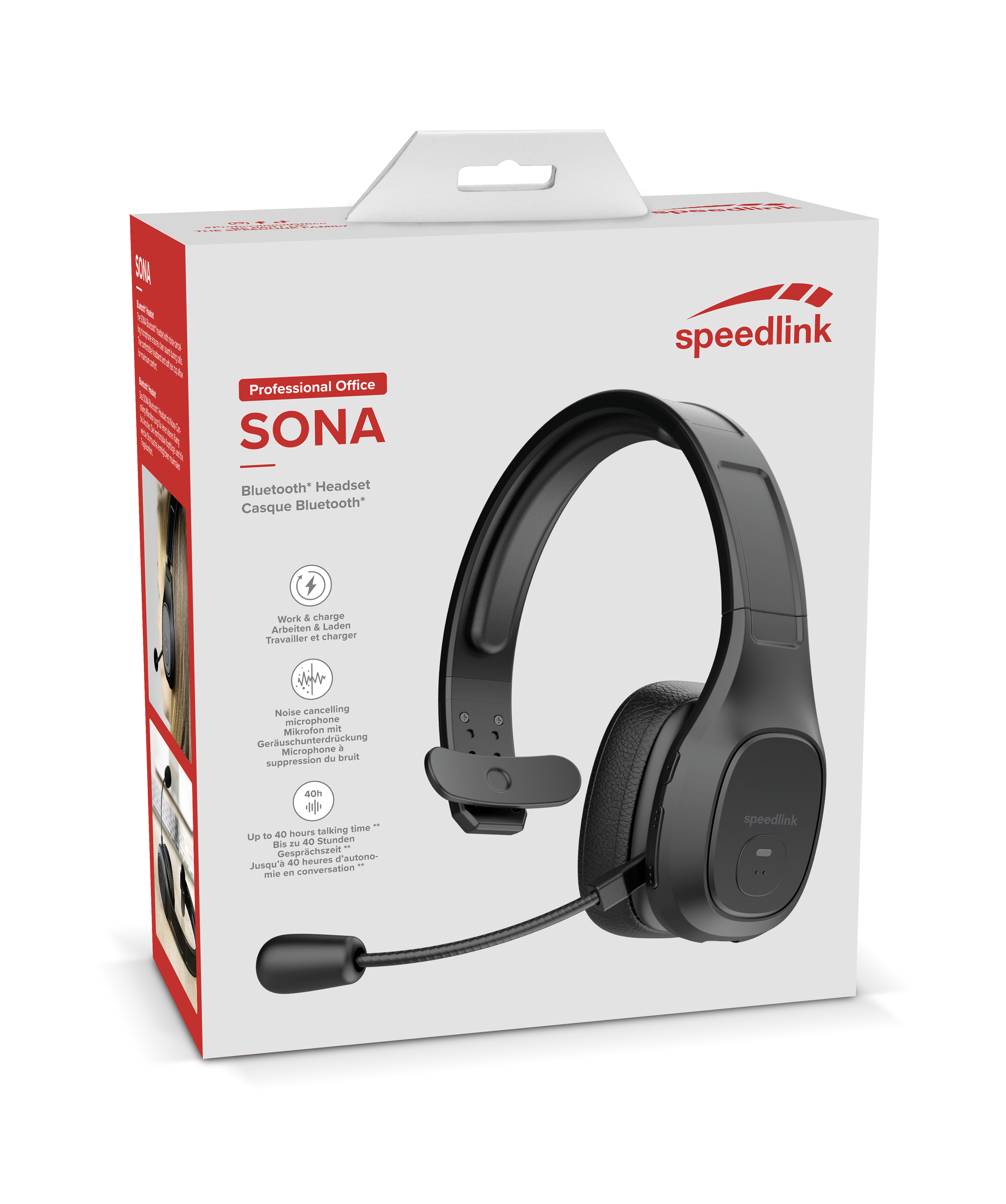 Chat SONA Bluetooth Microphone Noise with | Canceling Headset SL-870300-BK