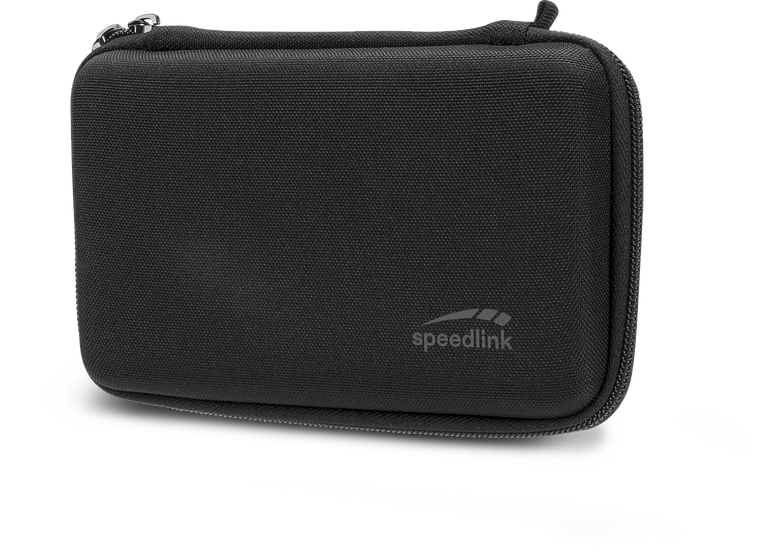 Schwarze Speedlink Schutzhülle für Nintendo Switch, robuste Hardcase-Tasche mit Reißverschluss