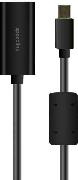 Schwarzes Speedlink HDMI-auf-USB-C-Kabel mit Adapter, ideal für Monitore und Laptops