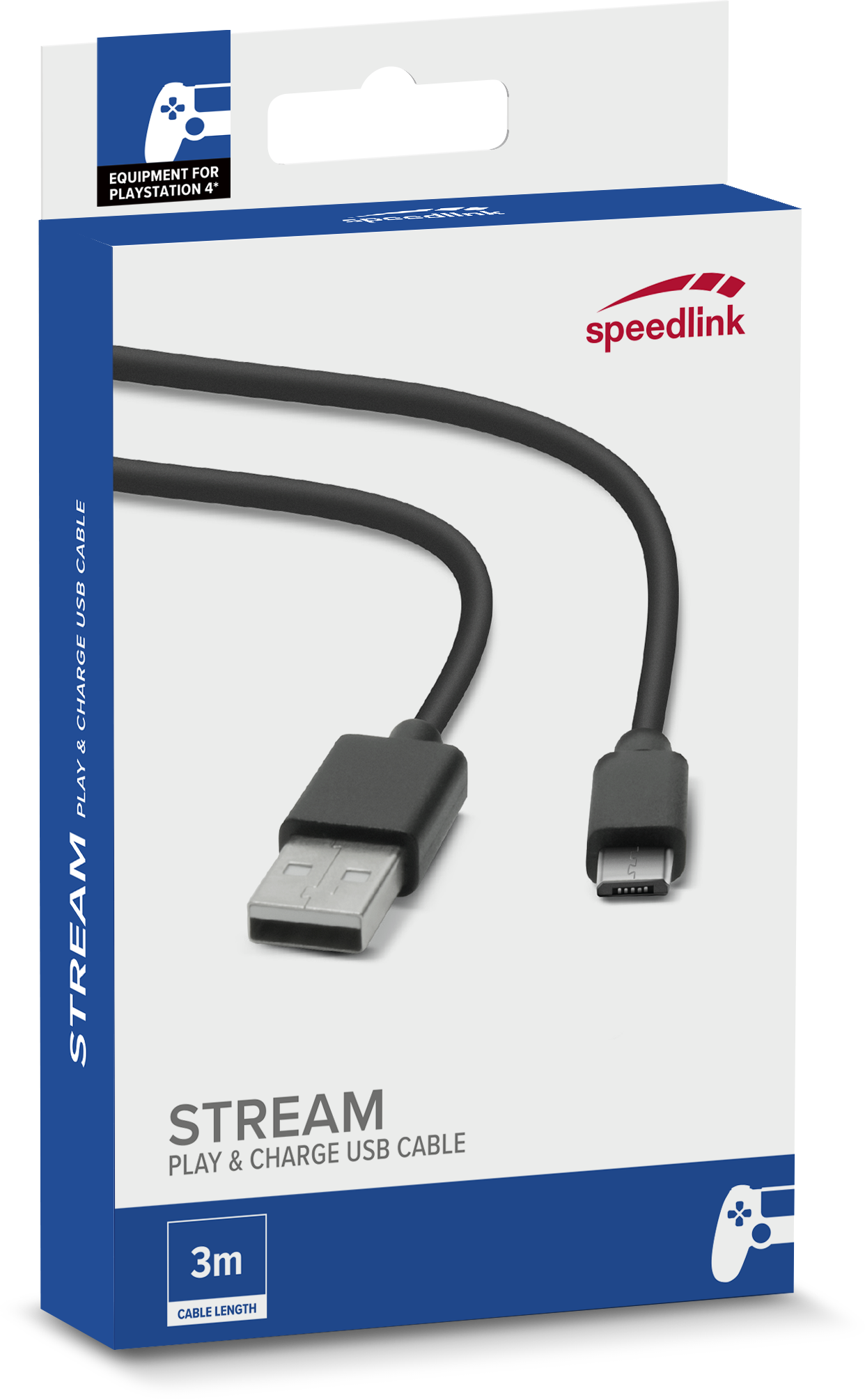 STREAM Play & Charge USB Kabel - für PS4, schwarz