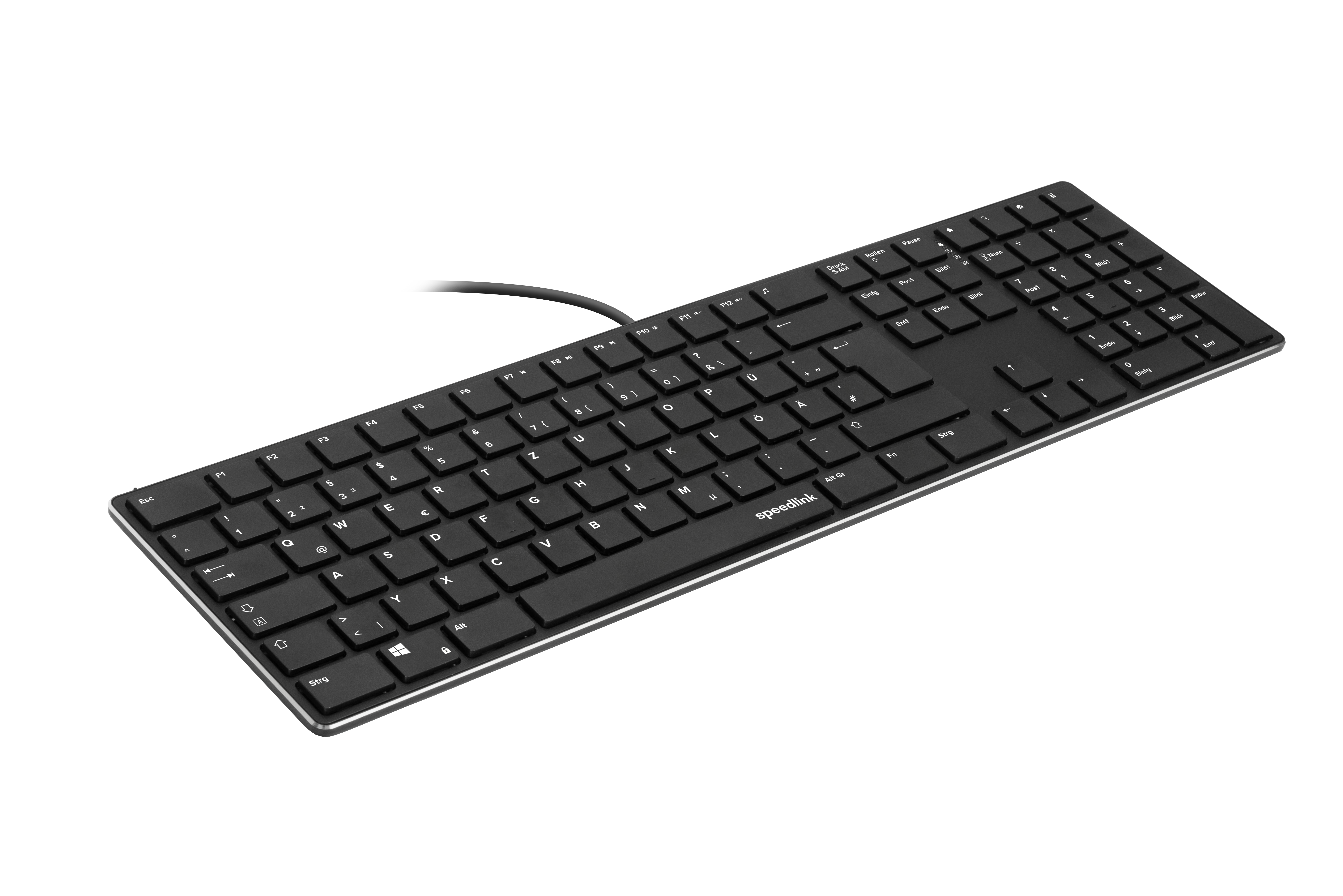 RIVA Slim Metal Scissor Keyboard, black - DE Layout