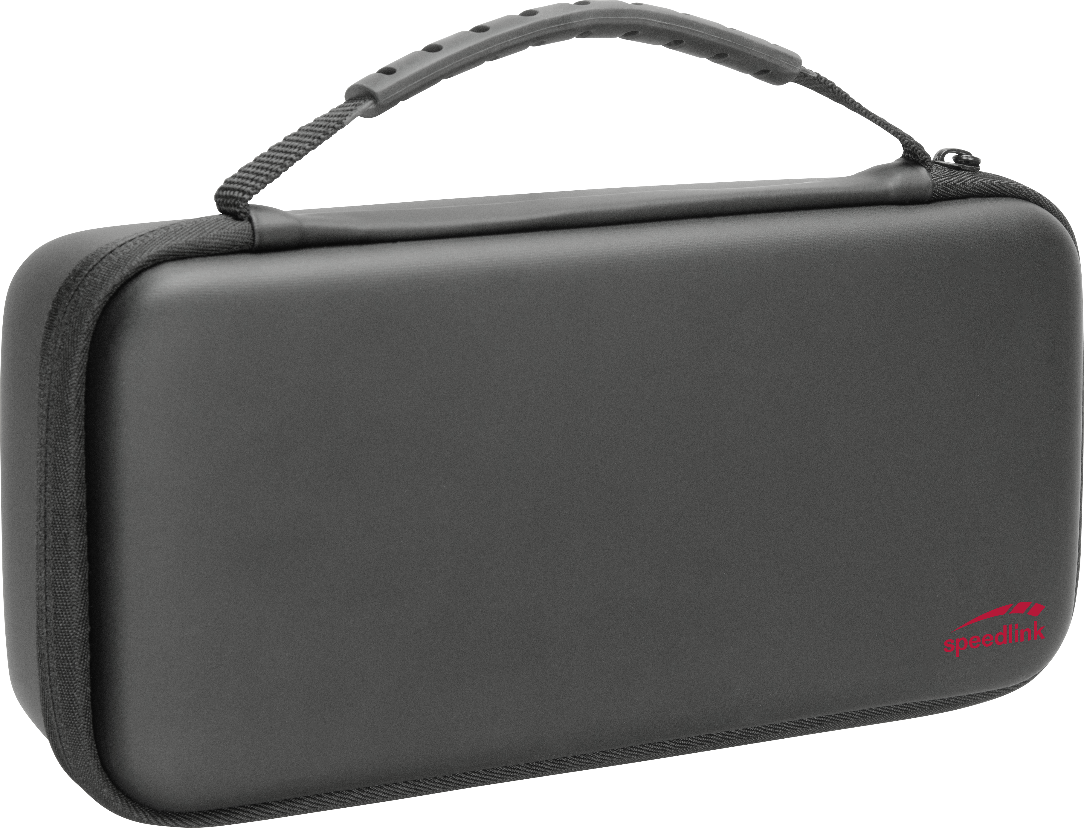 Schwarze Speedlink Schutzhülle für Nintendo Switch, stabile Hartschalen-Tasche mit praktischem Tragegriff