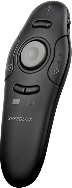 Schwarzer SPEEDLINK Presenter mit Laserpointer und Steuerungstasten, ideal für Präsentationen