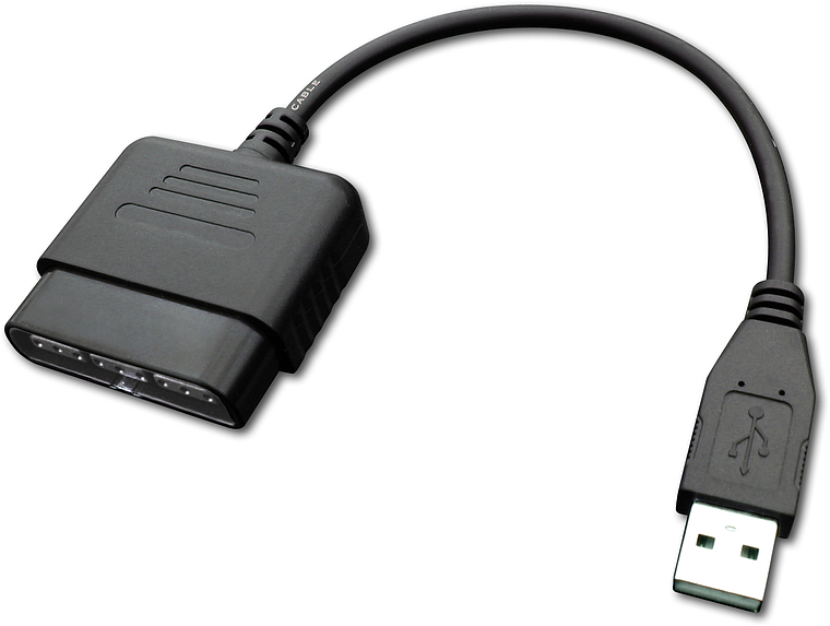 Adapterkabel mit USB- und PlayStation-2-Controller-Anschluss für die Verbindung von Controllern an PC oder Konsole