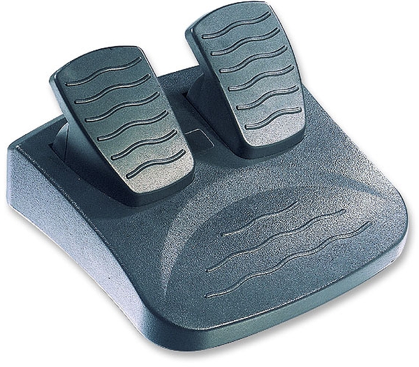 Ergonomischer Fußschalter mit zwei Pedalen aus Kunststoff zur Bedienung von Geräten