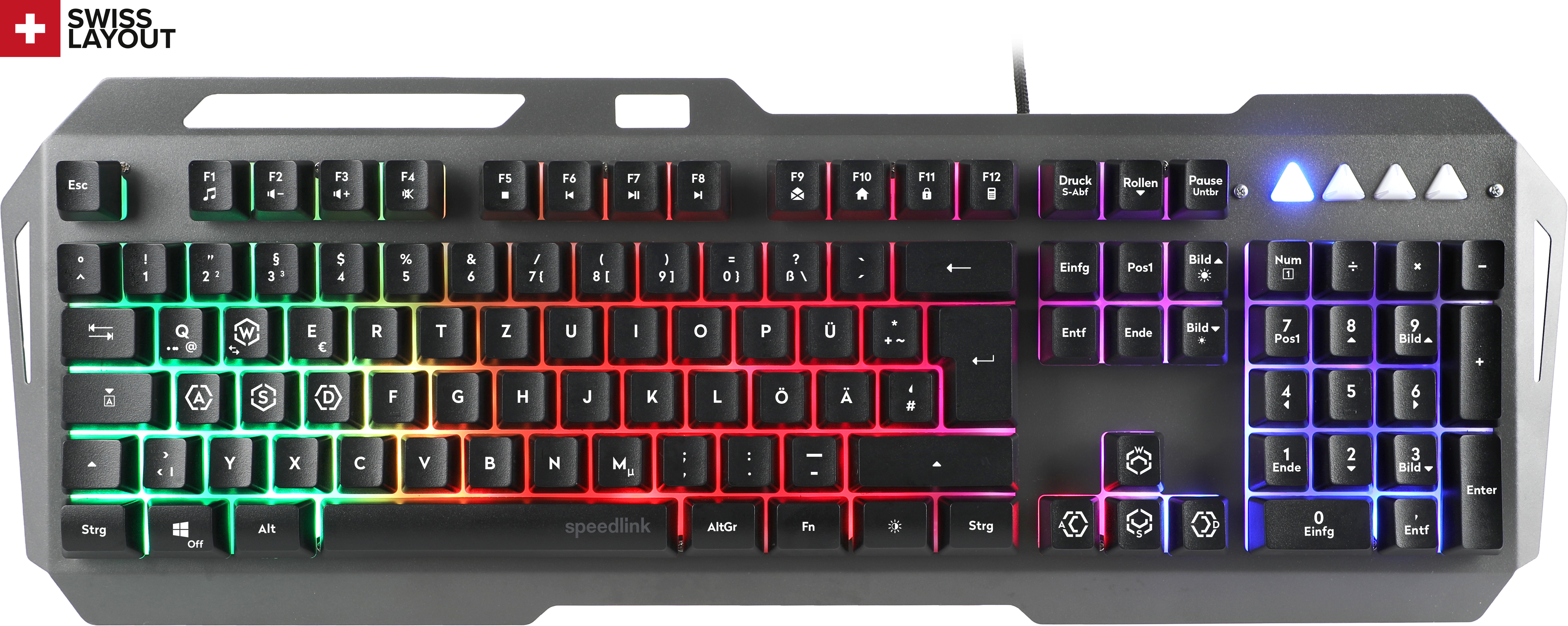LUNERA Metal Rainbow Keyboard, black - CH layout