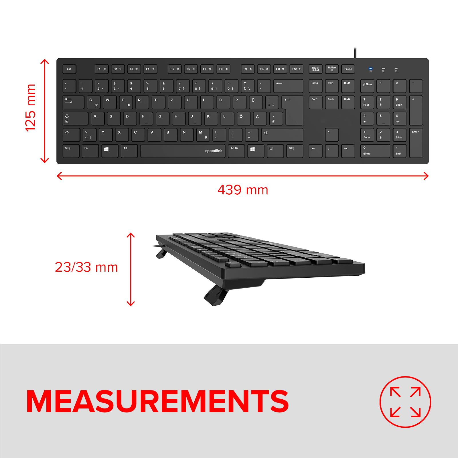 NIALA Keyboard, schwarz - DE Layout