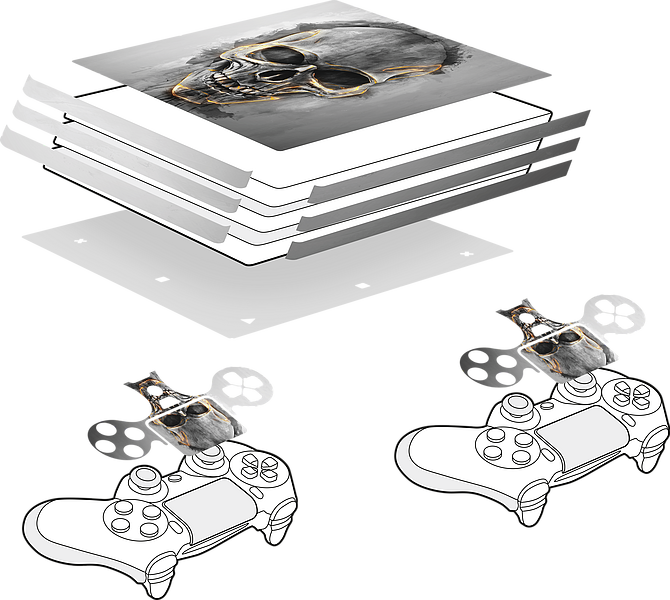 Sticker for PS4 PRO & Controller, Skull