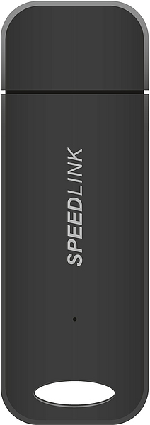 Abbildung eines schwarzen USB-Sticks von SPEEDLINK, ideal zum Speichern und Übertragen von Daten